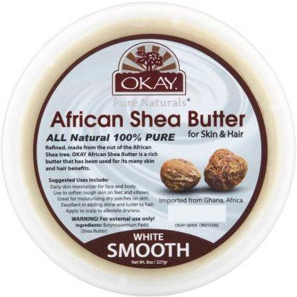 Okay African Shea Butter White Smooth Jar, 16 Ounce