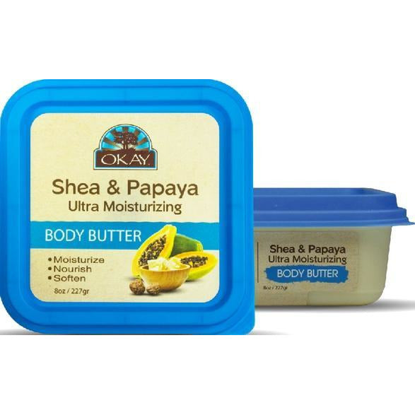 Okay Shea & Papaya Ultra Moisturizing Body Butter - 8 Oz