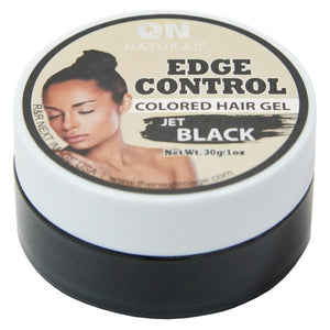 On Natural Edge Control Hair Colored Gel, Jet Black, 1 Ounce Display (12 Pack)