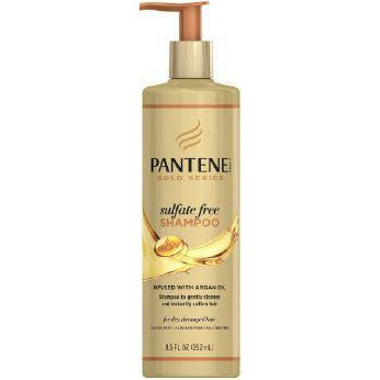 Pantene, Argan Oil Shampoo, Sulfate Free, Pro-V Gold Series, For Natural And Curly Textured Hair, 8.5 Oz
