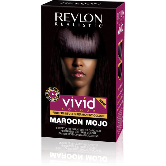 Revlon Realistic Vivid Colour Protein Infused Permanent Color Hair Maroon Mojo 3.7 Oz