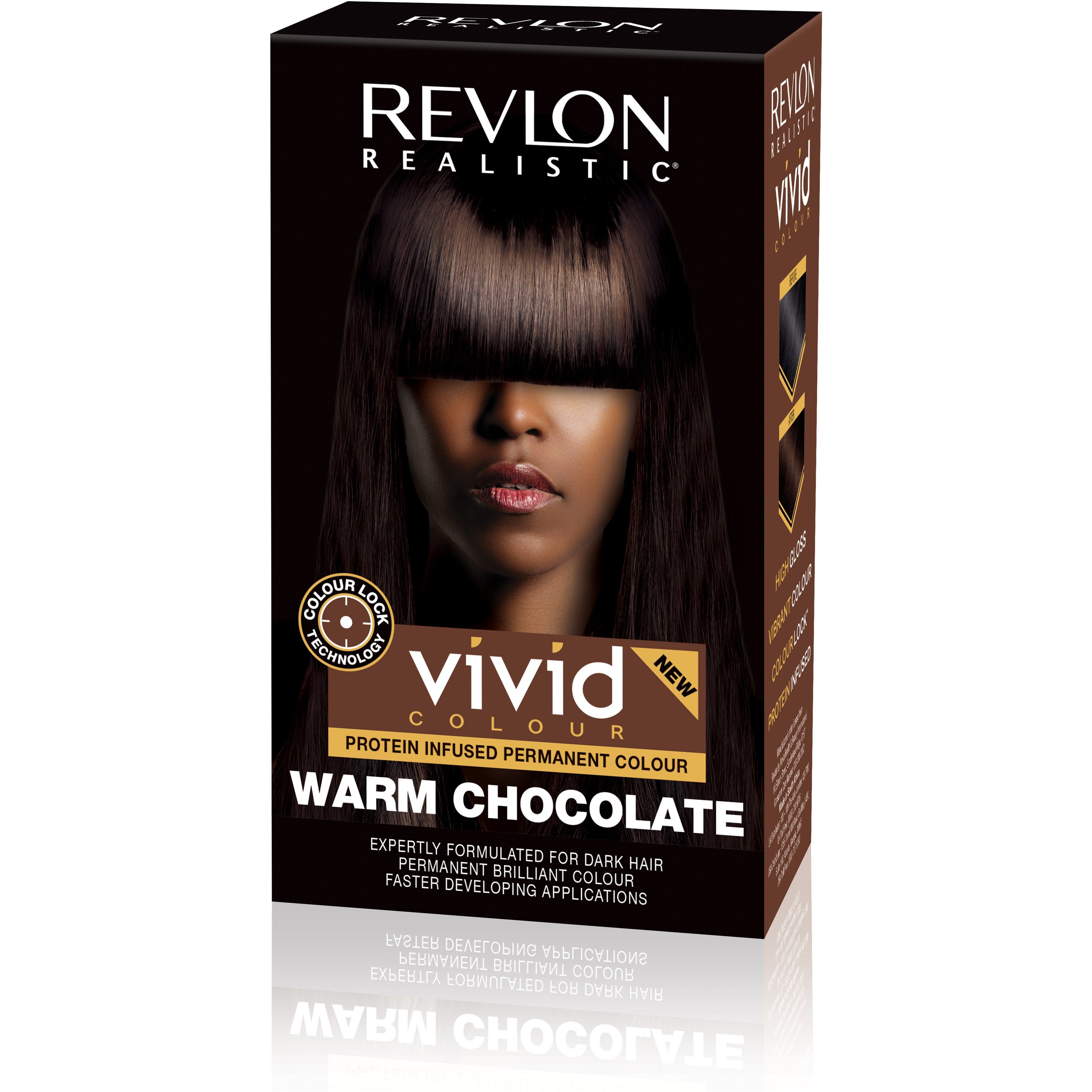 Revlon Realistic Vivid Colour Protein Infused Permanent Color Hair Warm Chocolate 3.7 Oz