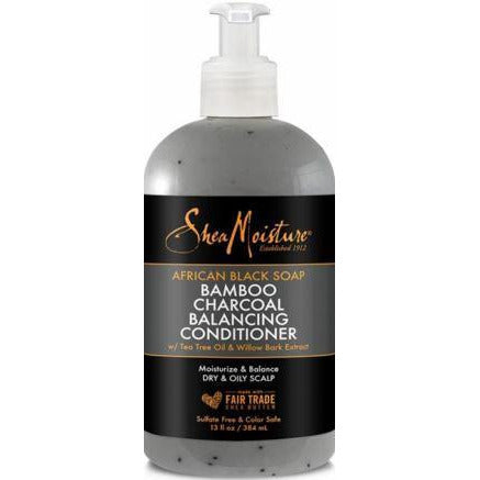 Shea Moisture African Black Soap Bamboo Charcoal Balancing Conditioner 13Oz