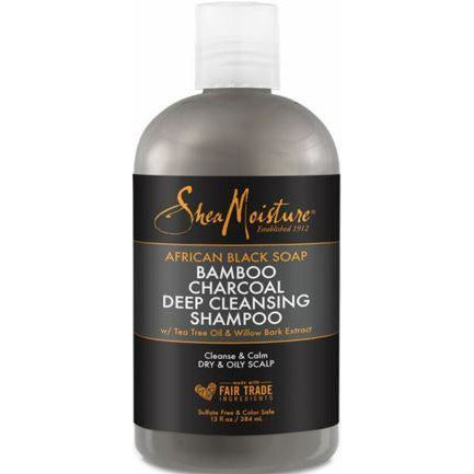 Sheamoisture African Black Soap Bamboo Charcoal Deep Cleansing Shampoo 13Oz