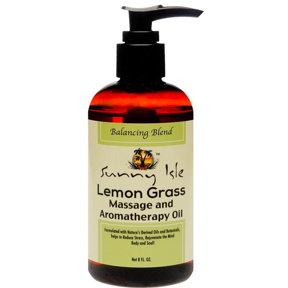 Sunny Isle Lemon Grass Massage And Aromatherapy Oil, Brown, 8 Fluid Ounce