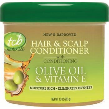 TCB Naturals Conditioner Hair & Scalp Olive Oil & Vitamin-E Jar, 10 Ounce