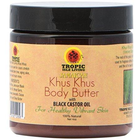 Tropic Isle Living Jamaican Black Castor Oil Khus Khus Body Butter 4Oz