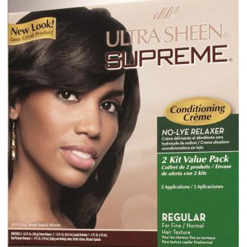 Ultra Sheen Supreme No Lye Regular Relaxer Kit, Value Pack