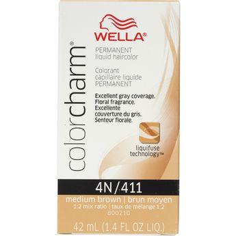 Wella Color Charm 4N/411 Permanent Liquid Haircolor Medium Brown 1.4 Oz