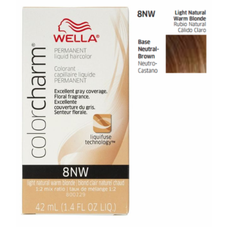 Wella Color Charm 008 Permanent Liquid Haircolor Light Natural Warm Blonde - 1.4 Fl Oz