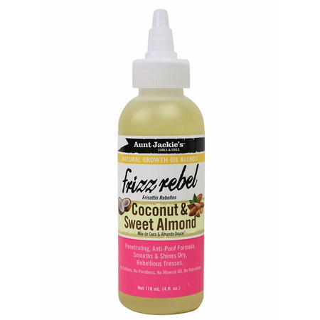 Aunt Jackie's Growth Oil Frizz Rebel Coconut & Sweet Almond Growth Oil 4 Oz (6 Pack)