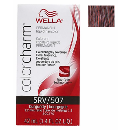 Wella Color Charm 5Rv/507 Permanent Liquid Hair Color Burgundy 1.4 Oz